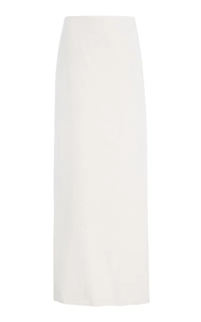 Colleen Allen Straight Cotton Maxi Skirt In White