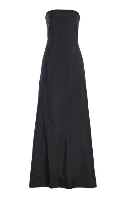 Colleen Allen Strapless Silk Taffeta Gown In Black