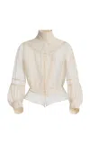 Colleen Allen Tulle And Lace Embroidery Top In White
