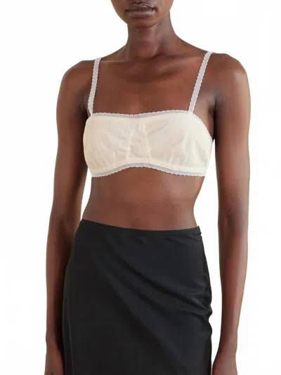 Colleen Allen Tulle Bralette In Sand In Neutral