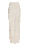 Colleen Allen Unraveled Cotton Lace Skirt In Neutral