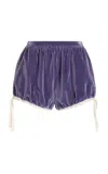Colleen Allen Velvet Cotton Mini Bloomer In Blue