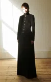Colleen Allen Victorian Shaped Cotton Coat In Black