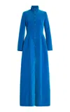Colleen Allen Victorian Shaped Cotton Coat In Blue