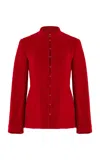 Colleen Allen Victorian Shaped Cotton Jacket In Red