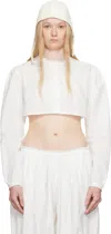Colleen Allen White Cotton Crop Blouse In Natural White