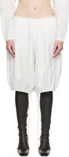 Colleen Allen White Cotton Gathered Bloomers In Natural White