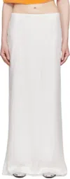 Colleen Allen White Silk Slip Maxi Skirt In Natural White