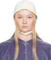 Colleen Allen White Velvet Hooded Cap In Ivory