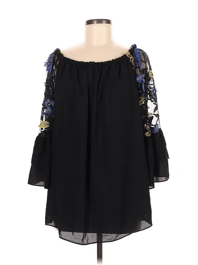 Pre-owned Colleen Lopez 3/4 Sleeve Blouse In Black