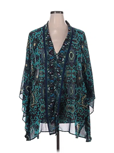 Pre-owned Colleen Lopez 3/4 Sleeve Blouse In Blue