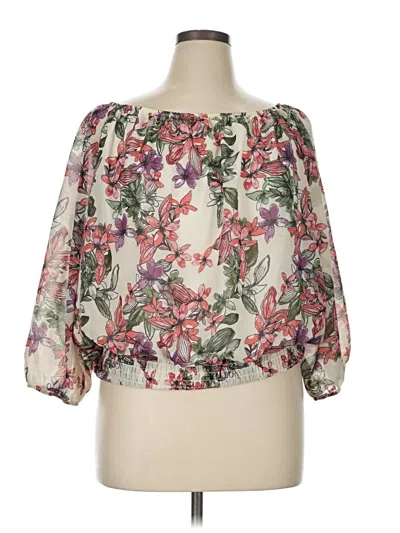 Pre-owned Colleen Lopez 3/4 Sleeve Blouse In Ivory