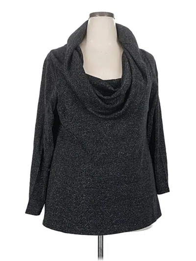 Pre-owned Colleen Lopez 3/4 Sleeve Top Gray Cowl Neck Tops