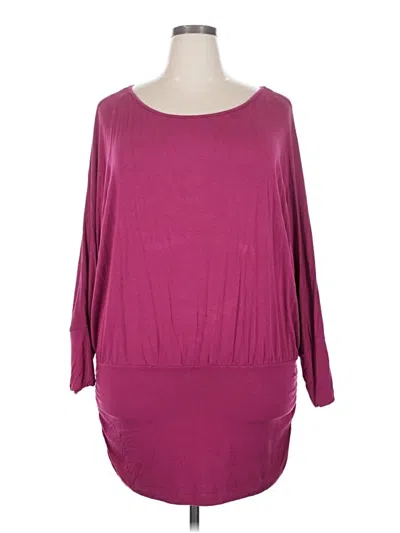 Pre-owned Colleen Lopez 3/4 Sleeve Top Purple Boatneck Tops
