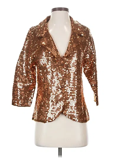Pre-owned Colleen Lopez Blazer Jacket In Gold