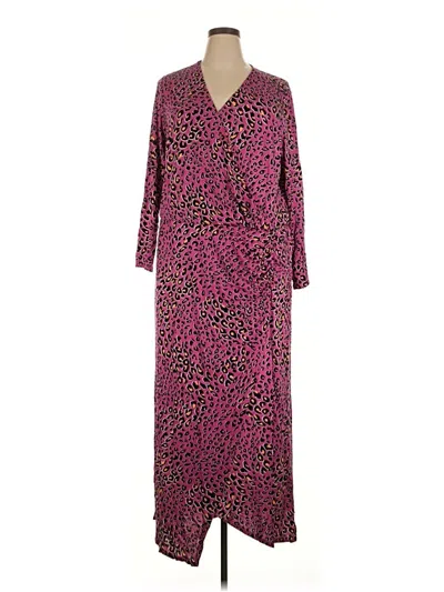 Pre-owned Colleen Lopez Casual Dress In Burgundy