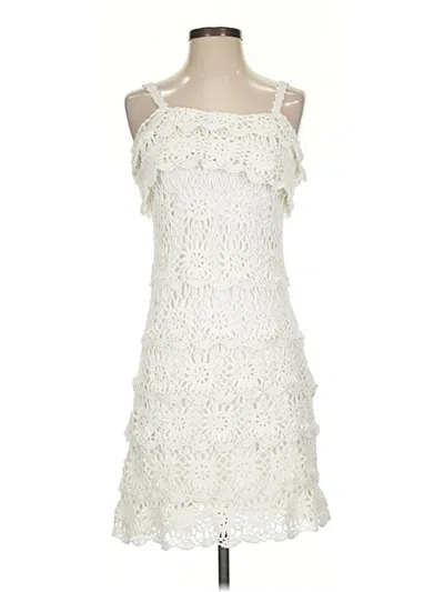 Pre-owned Colleen Lopez Cocktail Dress In White