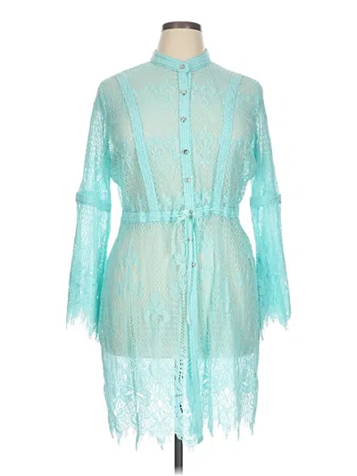 Pre-owned Colleen Lopez Kimono In Teal