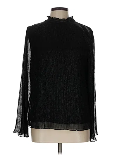 Pre-owned Colleen Lopez Long Sleeve Blouse In Black