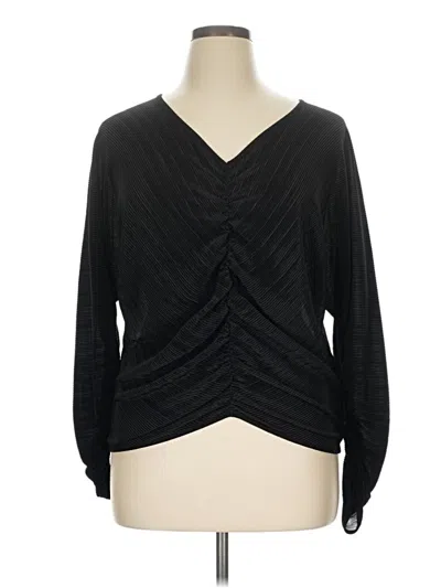 Pre-owned Colleen Lopez Long Sleeve Blouse In Black