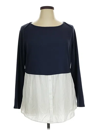 Pre-owned Colleen Lopez Long Sleeve Blouse In Blue