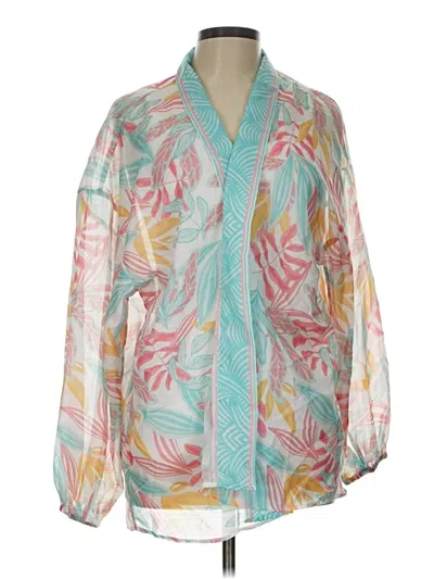 Pre-owned Colleen Lopez Long Sleeve Blouse In Teal