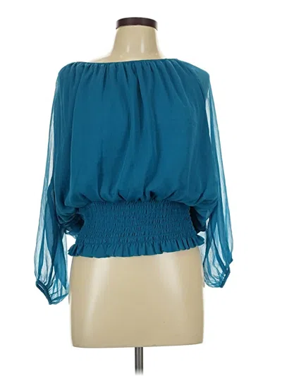 Pre-owned Colleen Lopez Long Sleeve Blouse In Teal