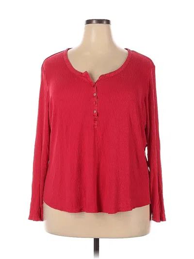 Pre-owned Colleen Lopez Long Sleeve Henley Shirt In Blue