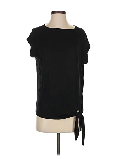 Pre-owned Colleen Lopez Short Sleeve Top Black Boatneck Tops