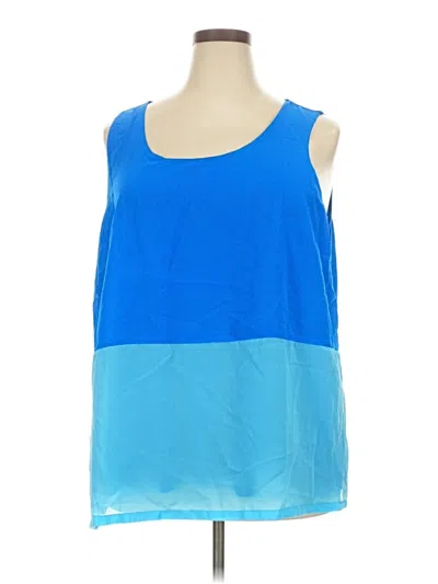 Pre-owned Colleen Lopez Sleeveless Blouse In Blue
