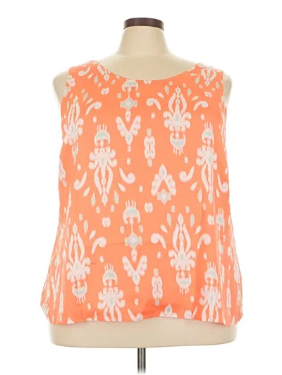 Pre-owned Colleen Lopez Sleeveless Blouse In Orange