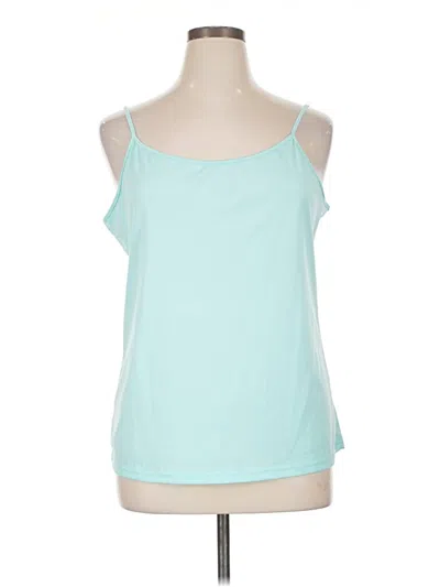 Pre-owned Colleen Lopez Tank Top Teal Strapless Neckline Tops In Blue