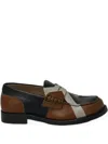 College Panelled Leather Loafers In Multi