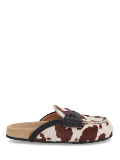 College Sandals In Pony Cow/ant. Black