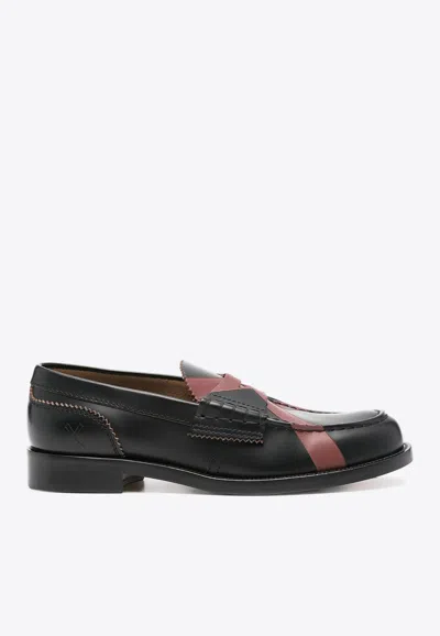 COLLEGE SIGNATURE X PRINT LEATHER LOAFERS