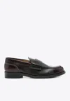 College Leather Loafers In Dark Brown