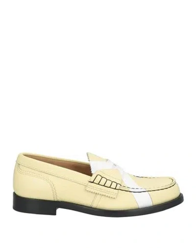 College Woman Loafers Light Yellow Size 8 Leather