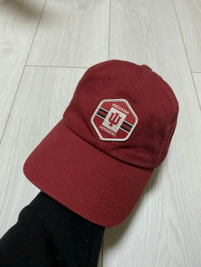 Pre-owned Collegiate X Ncaa Vintage Red University Of Indiana Hoosiers Dad Hat Cap