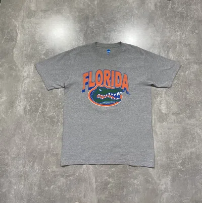 Pre-owned Collegiate X Vintage Y2k Florida Gators Big Logo Rugby T-shirt In Grey
