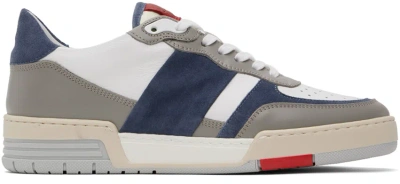 Collegium Blue & Gray Pillar Destroyer Ii Sneakers In White / Grey / Blue