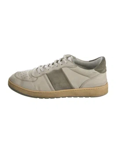 Pre-owned Collegium Leather Colorblock Pattern Sneakers In Multi