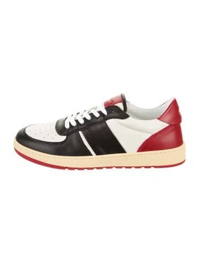 Pre-owned Collegium Leather Colorblock Pattern Sneakers In Neutral