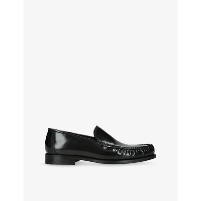 Collegium Mens Sera Leather Loafers Black Eur 46 / 12 Uk