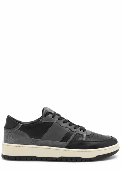 Collegium Pillar Alpha Panelled Leather Sneakers In Black