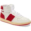 Collegium Pillar Destroyer High Top Sneaker In White/red