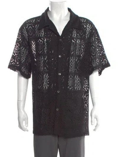 Pre-owned Collegium Printed Short Sleeve Shirt In Gray