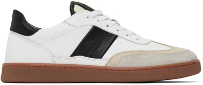 Collegium Pillar Court Ii Leather Sneakers In White/black