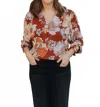 Colletta Floral Printed Blouse In Mahogany