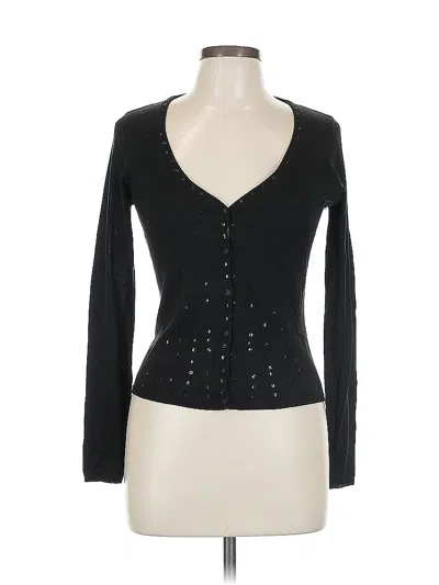 Pre-owned Collette Dinnigan Silk Cardigan Sweater In Black