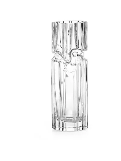 Collevilca Intermezzo Sculpted Crystal Vase In Transparent